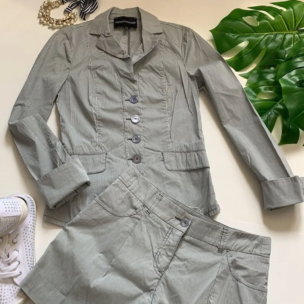 Emporio Armani striped nautical jacket and shorts - Picture 2 of 11